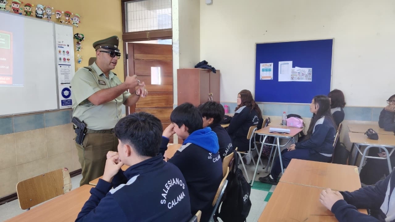 Carabineros realiza jornada de prevención activa en Don Bosco Calama